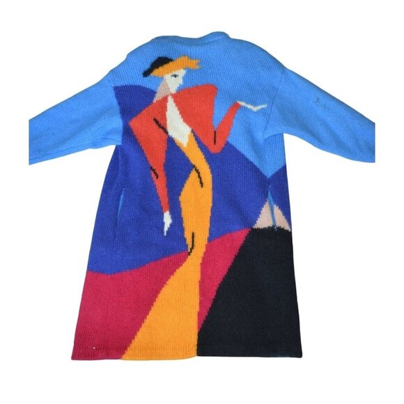 Vintage 70s Falcon Italian Design Avant Garde Wool Mohair Knit Coat Women Small - Picture 11 of 12